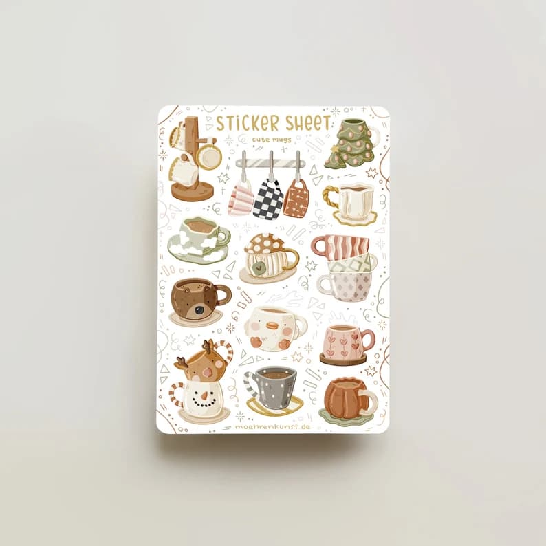 Autocollants Mugs Mignons